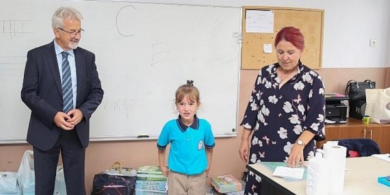 İlk derslerinde “Başkan amca” yanlarındaydı