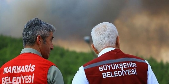 Muğla Büyükşehir Belediyesi Tüm Birimleriyle Yangın Bölgesinde Görev Aldı