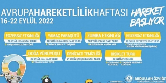 Yenişehir Belediyesinden 7 günlük sağlıklı hareketlilik etkinliği