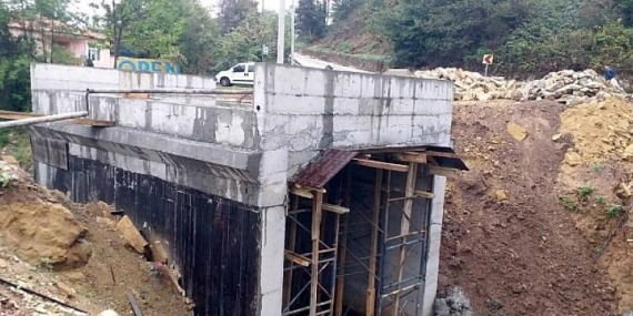 Çubuklu Osmaniye’de menfezin betonarmesi tamamlandı
