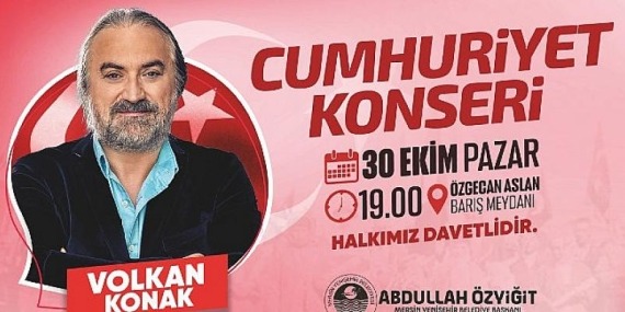 Cumhuriyet’in 99’uncu yılı Yenişehir’de Volkan Konak konseriyle kutlanacak