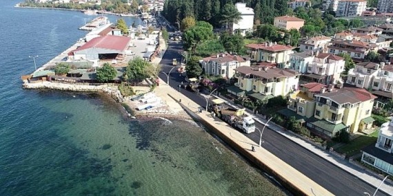 Ereğli sahil yolunda asfalt serimi tamam