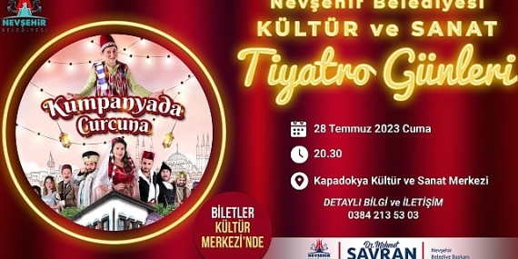 “Kumpanyada Curcuna" adlı tiyatro oyunu için biletler Kültür Merkezi'nde