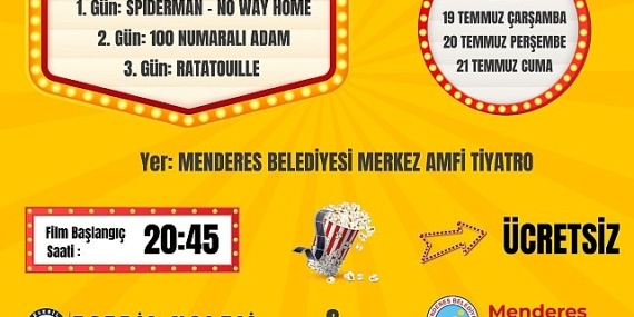 Menderes'te Yazlık Sinema Günleri Başlıyor