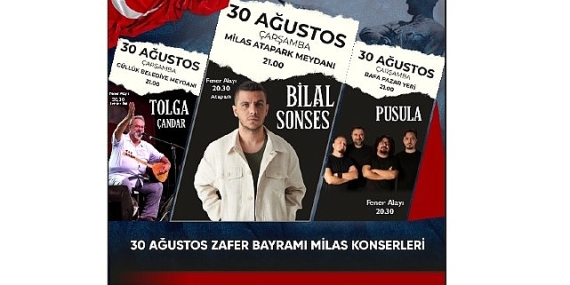 30 Ağustos Zafer Bayramı'nda 3 farklı noktada 3 konser