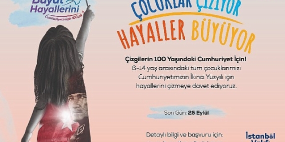 Çocuklar Cumhuriyet için çiziyor