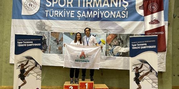 Spor tırmanışı Türkiye şampiyonasında Mustafa Sacit Sümer Türkiye Şampiyonu oldu