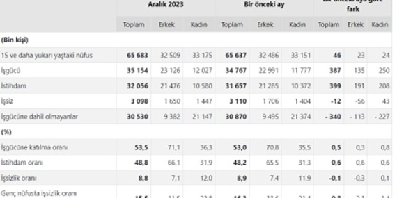 TÜİK: Mevsim etkisinden arındırılmış işsizlik oranı %8,8 seviyesinde gerçekleşti