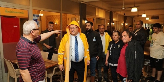 Başkan Ertaş, yağmurla mücadelede sahada